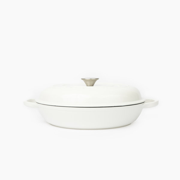 Larder & Vine 3.6 Quarts qt. Enameled Cast Iron Round Braiser with Lid